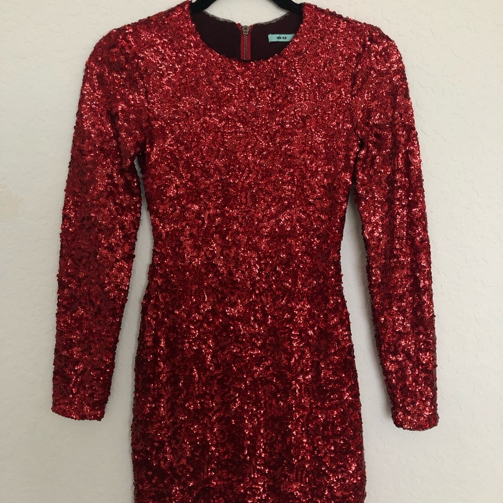 Red sequin dress